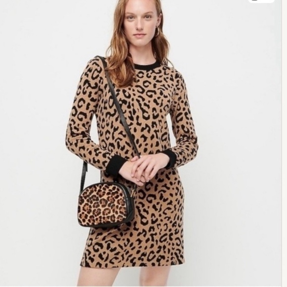J. Crew Leopard Sweater Dress